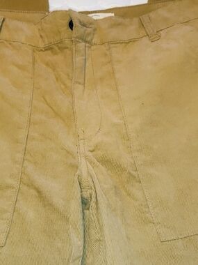 Weatherproof Wide-Leg Corduroy Pants in Khaki